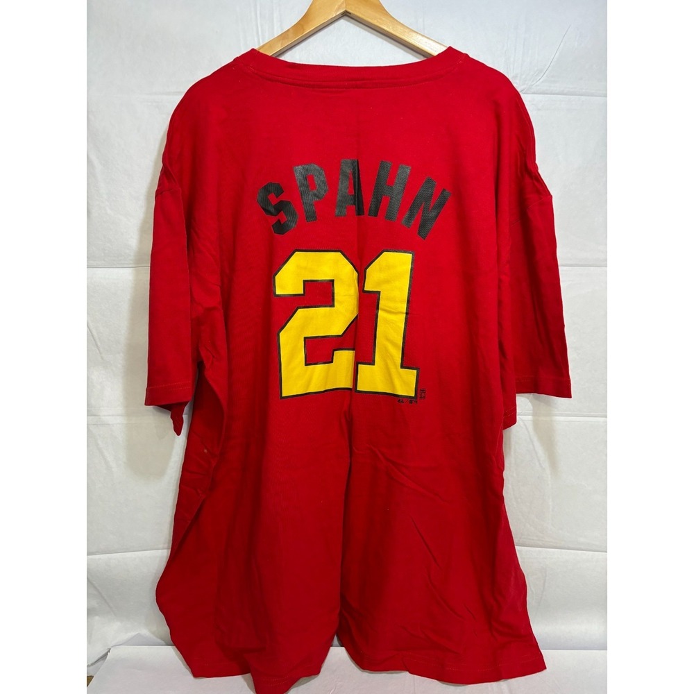 Atlanta Braves Cooperstown Collection Shirt Mens Red Warren Spahn #21‎ 2XL NWT